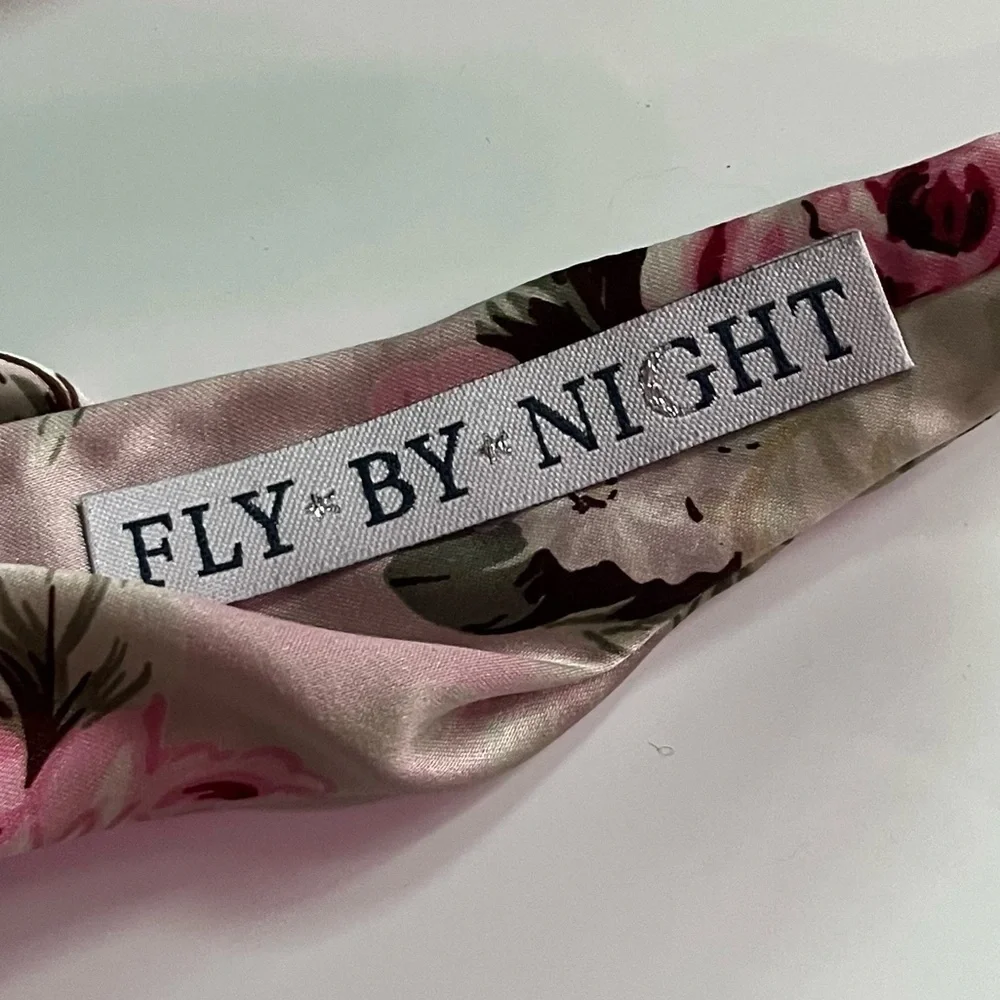 Fly By Night • Satin Floral Pink Cream Headband